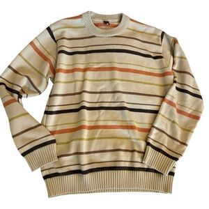 VERSACE VINTAGE Striped Designer Knit Sweater / Crew Neck